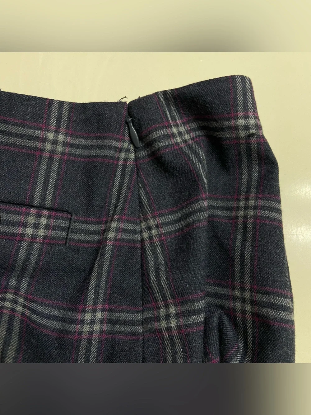 Banana Republic Navy Plaid Mini Skirt Size 0P